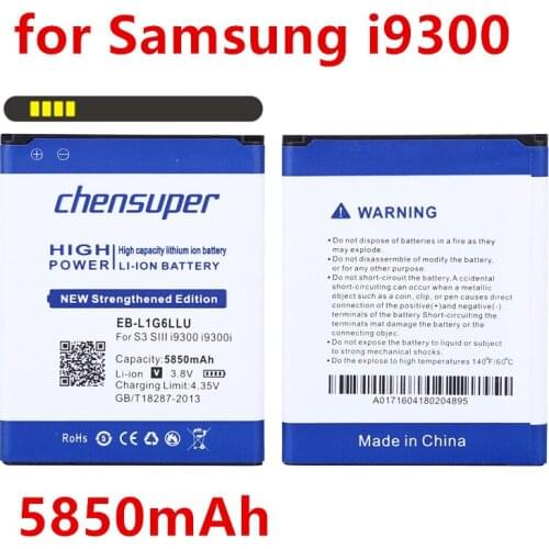 New 5850mAh EB-L1G6LLU Battery for Samsung Galaxy S3 SIII i9300 i9300i i9308 i9305 i9082 i9080 i9128E i9060 i9301 i9118 i9182