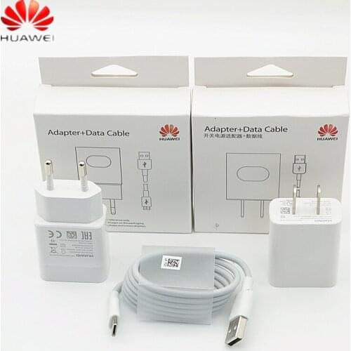 Original Huawei Charger 5V 2A US EU plug Usb 3.1 Type-C cable charge adapter for P20 lite P9 P10 Nova 3 smartphone 4