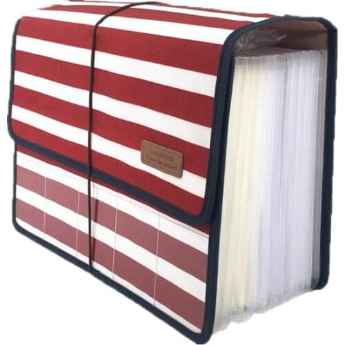 Large-capacity File 12 Pockets Portable Document Folder Accordion A4 File Folder Oxford Document Expandable Briefcase