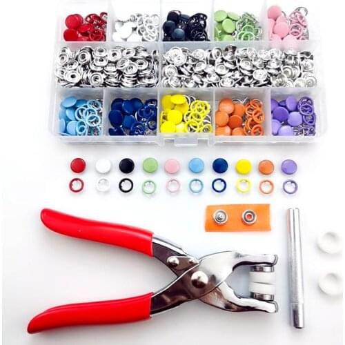 200 Sets Of Colorful Five Claw Buckle 9.5mm Hollow Perforated Leather Craft Diy Tool Pliers And Storage Box