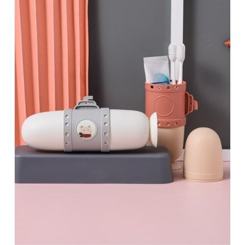 Portable Cute Cartoon Toothpaste Toothbrush Holder Bathroom Accessories Portable Travel Toothbrush Cover Cup Bathroom Organizer