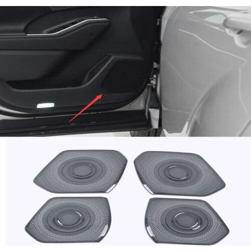 Car Styling Interior Accessories For Toyota Highlander 2021 2022 Steel Door Loud Speaker Decorative Cover Trim Sticker