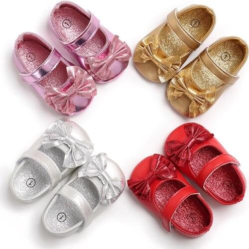 Bowknot Princess Baby Girl Shoes Soft First Walkers Cotton PU Leather Mary Jane Newborn Toddler Shoes For Girls