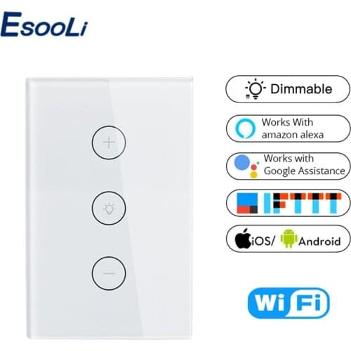 Tuya Smart Life Wifi Smart Wall Touch Light Dimmer Switch EU/UK/US Standard APP Remote Control Work with Amazon Alexa and Google