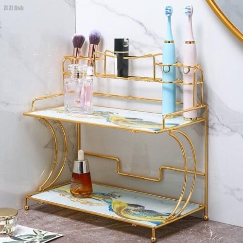 European Style Toilet Cosmetics Skin Care Toiletries Lotion Bottle Rack Bedroom Cosmetic Storage Rack Hotel Bathroom Decoration