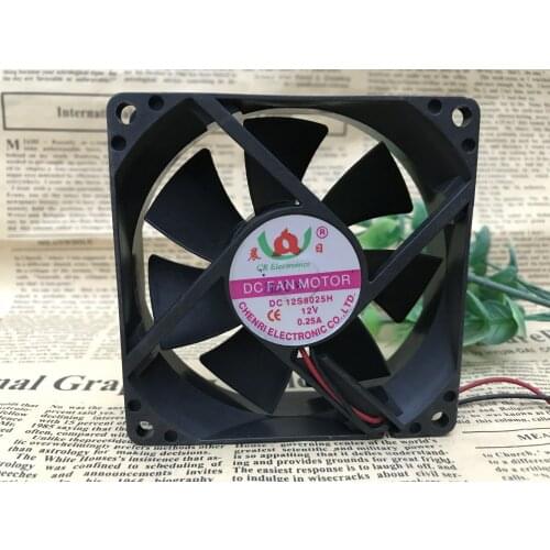 12S8025H DC 12V 0.25A 80X80X25mm 2-Wire Server Cooling Fan