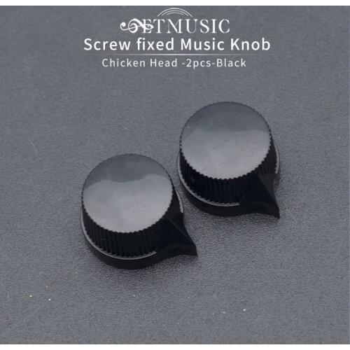 Screw Locked 6.4mm Checken Head Guitar Effects Pedal Pointer Guitar AMP Knob Electric Guitar Pot Potentiometer Knobs Black