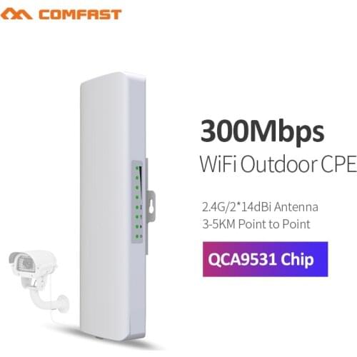 COMFAST CF-E314N V2 300Mbps 2.4Ghz Outdoor Mini Wireless AP Bridge WIFI CPE Access Point Dual 2*14dBi WI-FI Antenna Nanostation