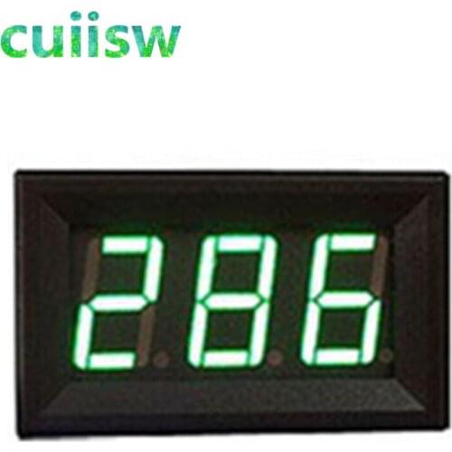 Green YB27A LED AC 60-500V Digital Voltmeter Home Use Voltage Display w/ 2 Wires LED Displays 0-220V