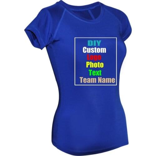 Customized LOGO picture womens short-sleeved high-elastic breathable and quick-drying tights solid color top