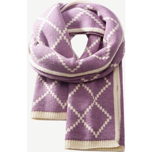 Winter Womens Plaid Scarf Lengthen Warmth and Thick Soft Scarf Shawl Multicolor Fashionable Knitted Scarf 2020 New