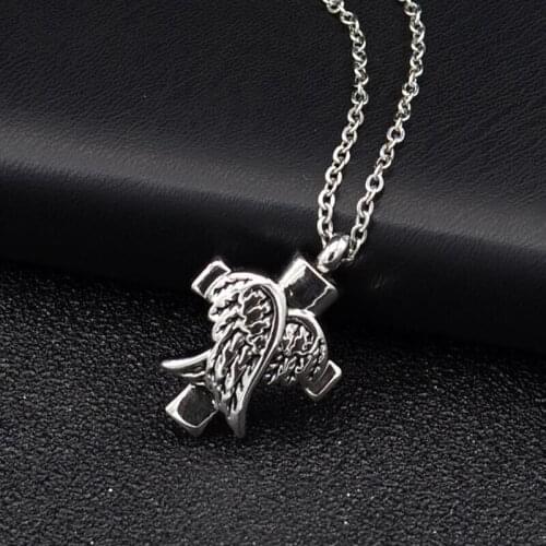1pcs New Angel Wings Memorial Necklace Urn Keepsake Necklace For Ashes Cremation Jewelry
