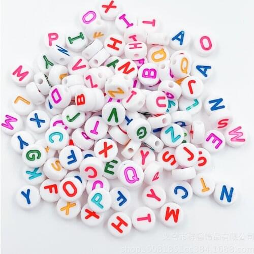 100PCSDIY Jewelry Accessories Letter Pearl 6x10 Color English Letter Acrylic Beaded Bear Bead Materials