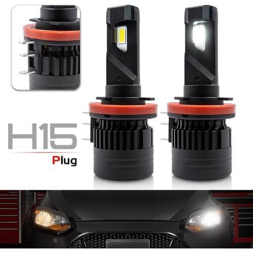 2x H15 White Canbus No Error LED DRL Daytime Running Light For VW Golf MK6 MK7 Toureg Touran MK1 MK2 Transporter Multivan MK5