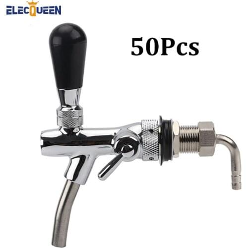 50 Pcs/Lot Beer Faucet Wholesale Draft Beer Tap Adjustable Flow Control & Chrome Plating Taps Homebrew Draft Beer