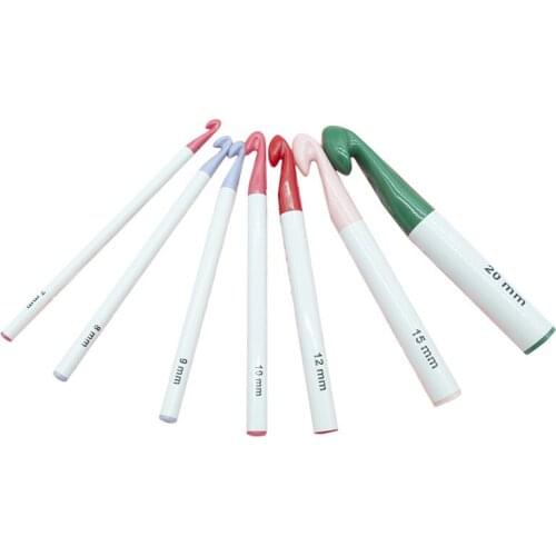 7Pcs/set Plastic Large Size Crochet Hook DIY Needle Knitting Needles Thick Wool Weave Yarn Crafts Knitting Tools 7mm-20mm