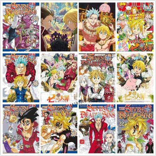 5d Diamond Painting Japanese Animation Full Diamond Embroidery Inlaid Seven Deadly Sins Cross Stitch Kit Mosaic Home Decoration