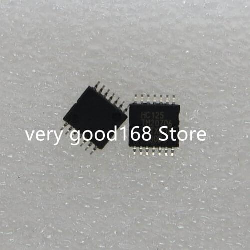 Free Shipping 10pcs/lot 74HC125PW 118 TSSOP-14 Quad buffer/driver with three-state output