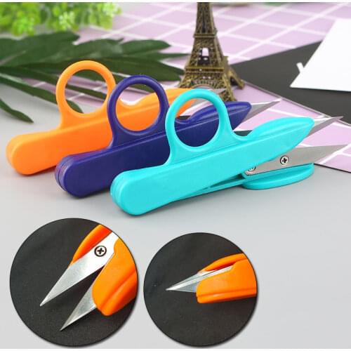 Safety Sewing Scissors Plastic Handle scissor Needlework scissors DIY Handwork tailor scissors sewing thread Fabric accessory