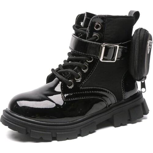 Girls boots Spring-Fall kids Martin boots microfiber childrens short boots PU Leather Waterproof Martin Boots little kids shoes