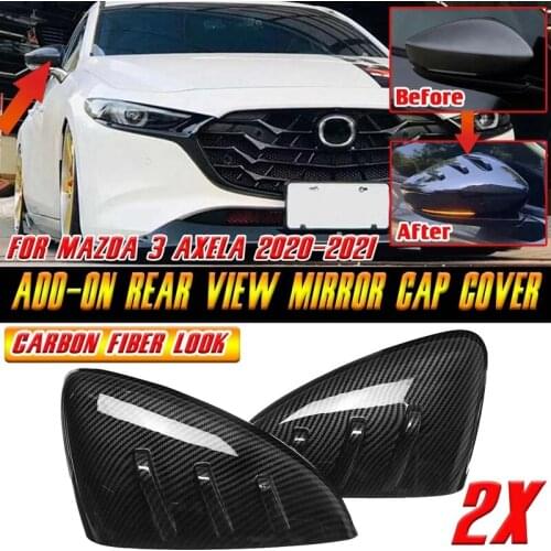 Carbon Fiber Car Side Rearview Mirror Cover for Mazda 3 Axela 2020-2021 Door Mirror Cover
