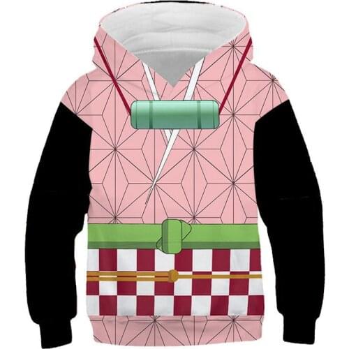 Kids Anime Kimetsu no Yaiba Demon Slayer 3D Sweatshirt Hoodies Kamado Tanjirou Nezuko Zenitsu Tomioka Boy Girls Cosplay Pullover