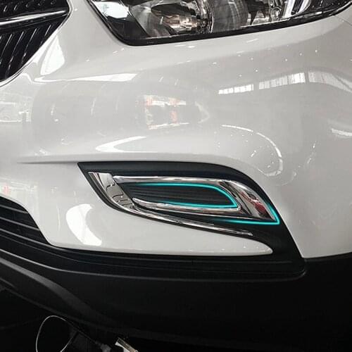 For Buick Encore ABS Chrome Accessories 2016 17 18 2019 Car Front and Rear Fog Lamp Light Frame Trim Sticker Decoration Cover