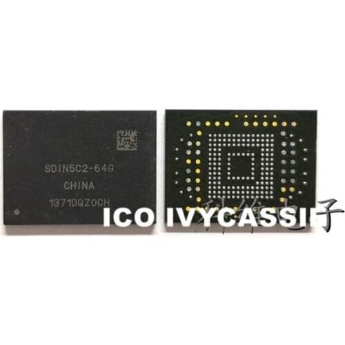 SDIN5C2-64G eMMC BGA169 NAND Flash IC 64GB Memory Store Chip 4.41 Verison Soldered Ball