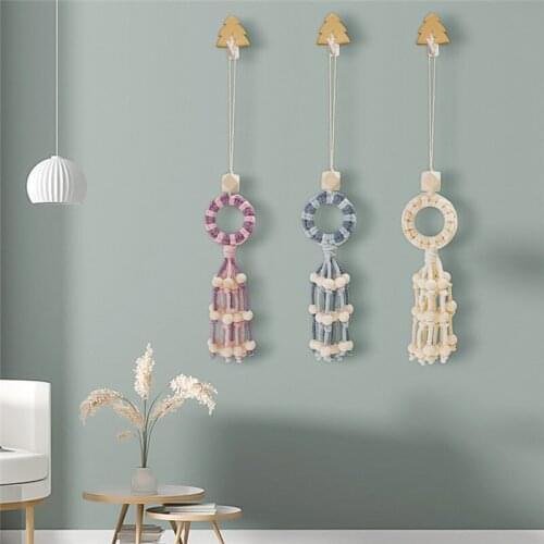 Ins Nordic style handmade woven tassel cactus macrame wall hanging car pendant