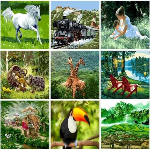 SDOYUNO Animals Painting By Numbers Kits DIY 60x75cm Oil Drawing By Numbers On Canvas Scenery Frameless Home Decor Unique Gift