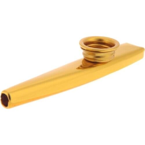 Kazoo Aluminum alloy Metal with 5 pcs Gifts Flute Diaphragm for Children Music-lovers-gold CNIM Hot