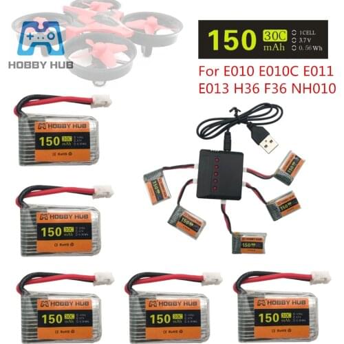 Original Hobby Hub 3.7V 150mAh For E010 E011 E012 E013 Furibee F36 H36 RC Quadcopter Parts Lipo Battery with Charger