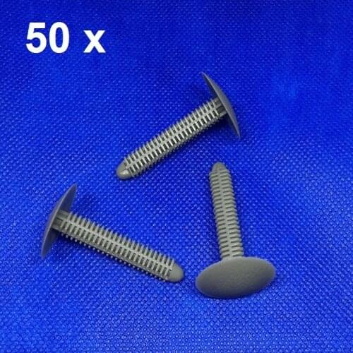 50xFor Range Rover P38 Front Seat Base Fir Tree Fastener Clips- Grey Long stem
