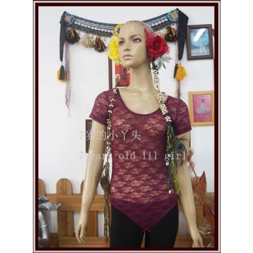 Lace Belly Dance Connect The Clothes Of Body With Short SleeveDT35