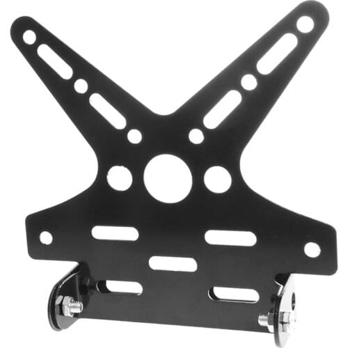 New Black Motorcycle Adjustable License Plate Holder Mount Tail Rear Bracket T3ED