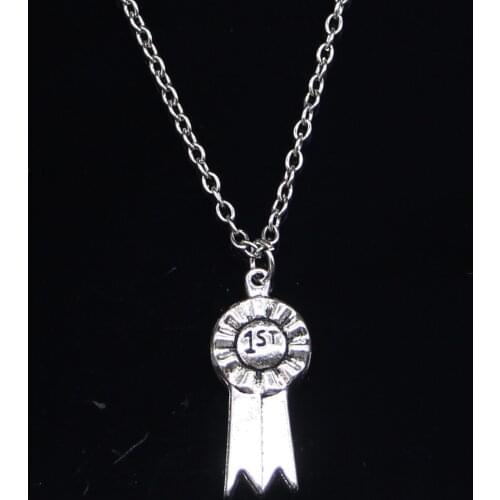 New Fashion Necklace 27x12mm 1st medal award Pendants Short Long Women Men Colar Gift Jewelry Choker