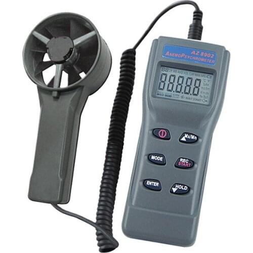 New High Precision Handheld Air Flow Meter AZ8902 Anemometer Portable Wind Speed Measuring Instruments Air Temperature Meter