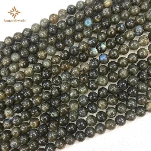 Wholesale Lots Natural Rare Green Labradorite Round Stone Beads For Jewelry Making DIY Bracelet Necklace 6/8/10/12mm Strand 15