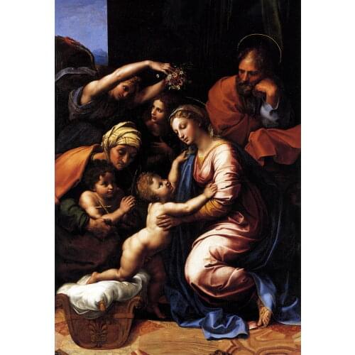 Wholesale oil painting # GOOD ART >HOME Church Religious ART Raffaello Raphael - The Holy Family with Madonna and Child