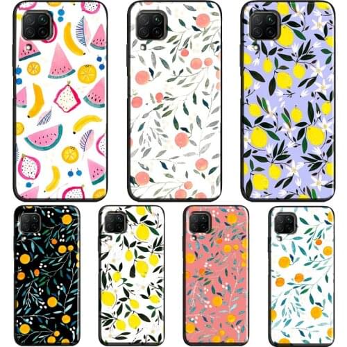 Oranges Peach Lemons Blue Case For Huawei P30 Lite P40 P10 P20 Pro Mate 20 10 Lite Mate 30 Pro P Smart Z 2019 Coque
