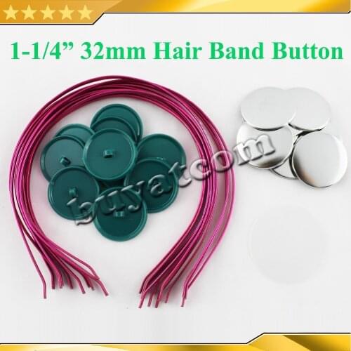 1-1/4" 32mm 100 Sets Hair Band Button Supply Materials for NEW Professional Badge Button Maker