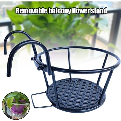 Removable Balcony Rail Flower Pot Holder Railing Potted Plant Rack Hanging Flower Pot Shelf Stand B99