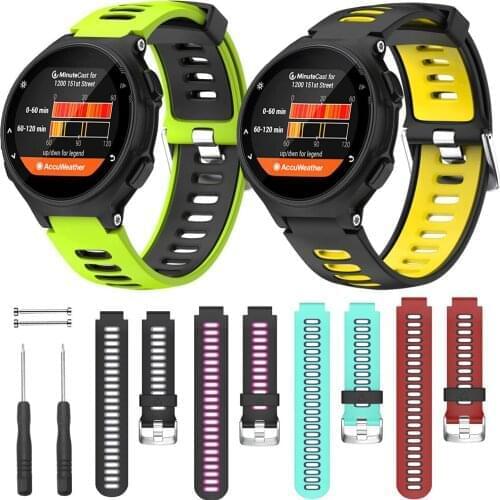 For Garmin Forerunner 735XT Silicone Strap Dual Color Bracelet Watchbands Smart Watches Bands