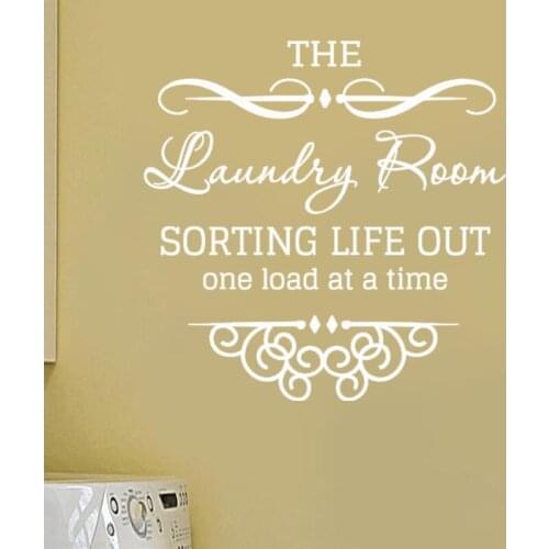 Sorting Life Out One Load At A Time Laundry Room Wall Sticker Home Decor Removable Wall Decals Art Murals Bathroom Decoration