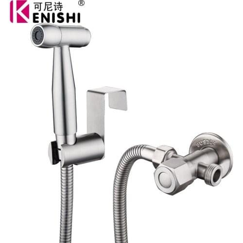 Free press 304 Stainless Steel Toilet Spray Gun Partner Wash Ass Washing Bidet Wash Handheld Bidet Spray Black Shower Spray