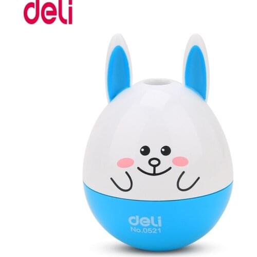 New Year Deli Kawaii pencil sharpener School Office supplies Stationery Cartoon Cute Tumbler Cat Bear Colors Pencil Sharpener