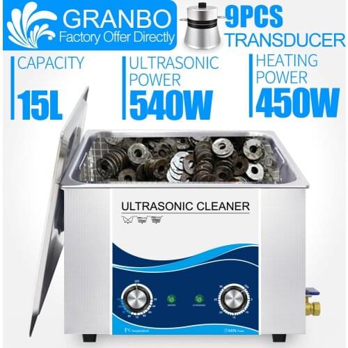 Sonic cleaner bath 15L 540W powerful ultrasonic cleaner 110V 220V temperature knob control heater and timer hospital clinic car