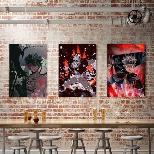 WTQ One Piece Poster Anime Posters Black Clover Study Canvas Painting Poster Wall Decor Wall Art Picture Room Decor Home Decor
