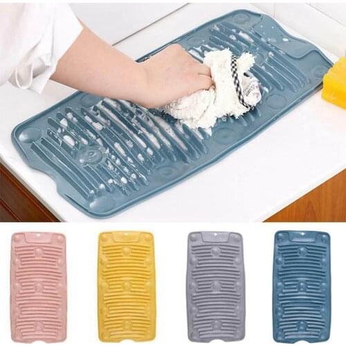 1 Pc Portable Foldable Silicone Washboard Creative Suction Cup Non-slip Washing Board Clothing Mop Shoes Cleaning Board