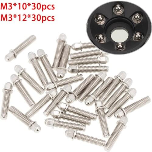 30pcs M3*10mm M3*12mm Metal Wheel Rim Hub Screws Kit for 1/10 Simulation RC Car Model Repair Accessories